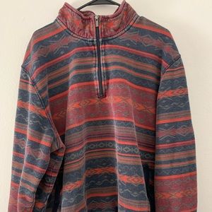 Vintage Thick LL Bean Zip Up with Geometric Pattern